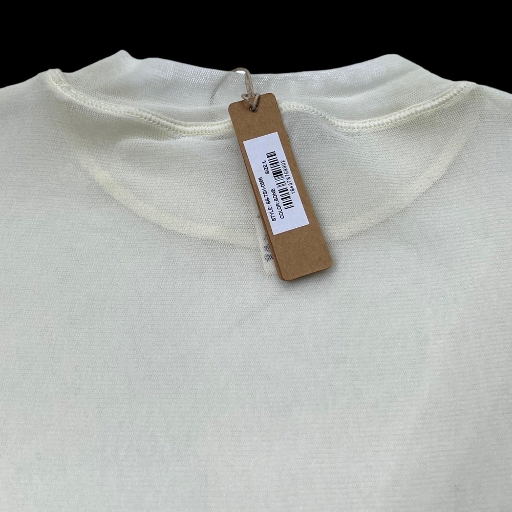 SKIMS Summer Mesh T-Shirt Bodysuit Bone Large - Picture 6 of 12